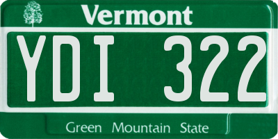 VT license plate YDI322