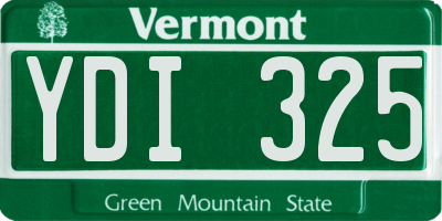VT license plate YDI325