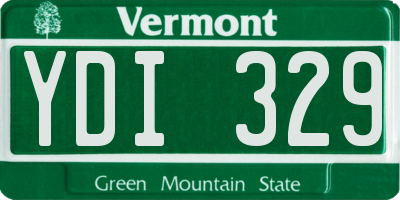 VT license plate YDI329