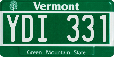 VT license plate YDI331