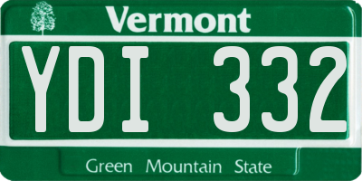 VT license plate YDI332