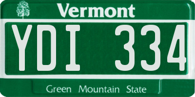 VT license plate YDI334