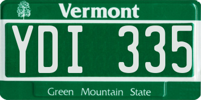 VT license plate YDI335