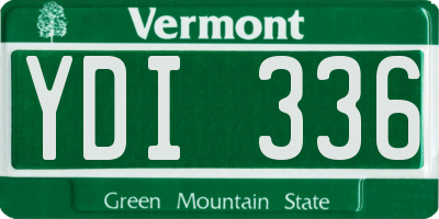 VT license plate YDI336