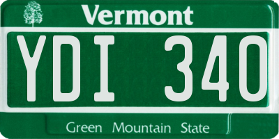 VT license plate YDI340