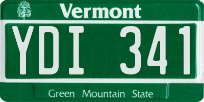 VT license plate YDI341