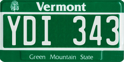 VT license plate YDI343