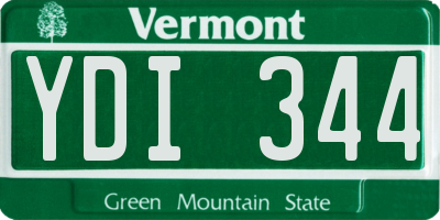 VT license plate YDI344