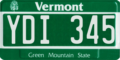 VT license plate YDI345