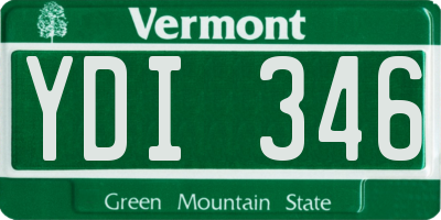 VT license plate YDI346