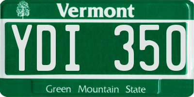 VT license plate YDI350
