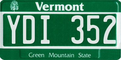 VT license plate YDI352