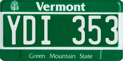 VT license plate YDI353
