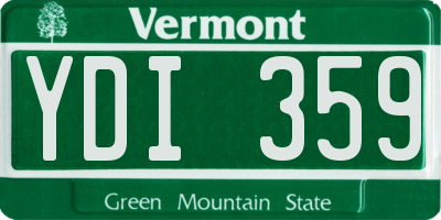 VT license plate YDI359