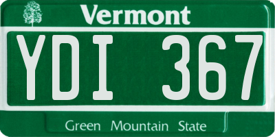 VT license plate YDI367
