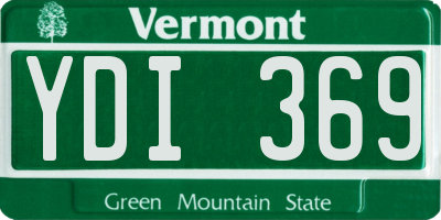 VT license plate YDI369