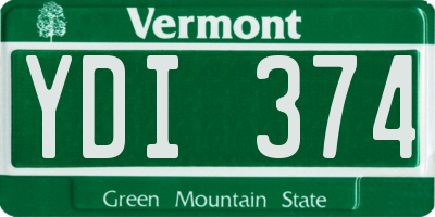 VT license plate YDI374