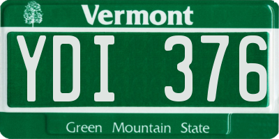 VT license plate YDI376