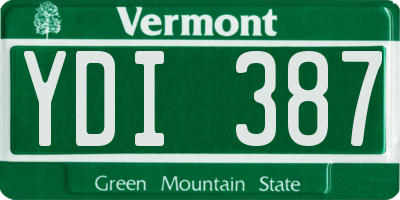 VT license plate YDI387