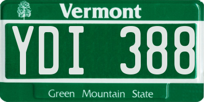 VT license plate YDI388