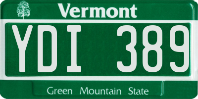 VT license plate YDI389