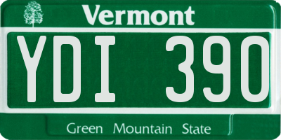 VT license plate YDI390