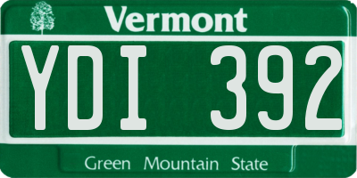 VT license plate YDI392