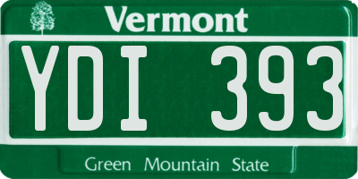 VT license plate YDI393