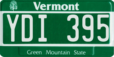 VT license plate YDI395