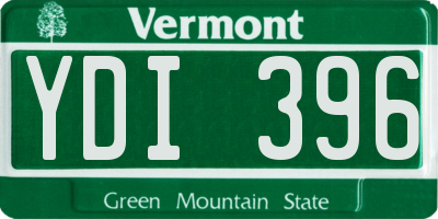 VT license plate YDI396