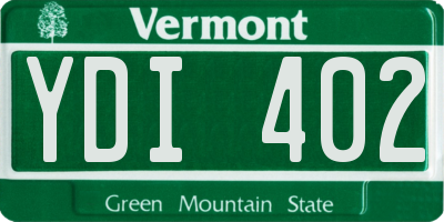 VT license plate YDI402