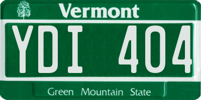 VT license plate YDI404