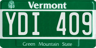 VT license plate YDI409