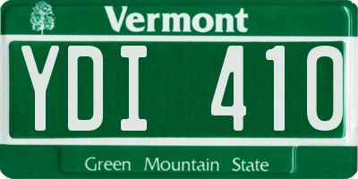 VT license plate YDI410