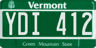 VT license plate YDI412