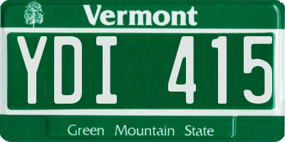 VT license plate YDI415