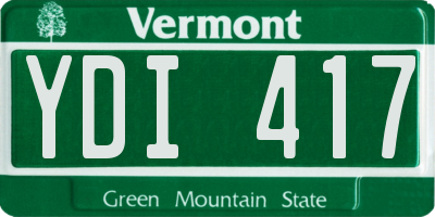 VT license plate YDI417
