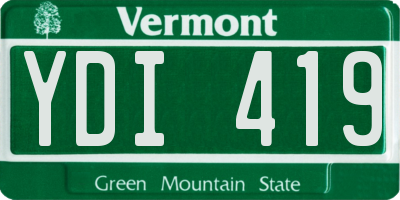 VT license plate YDI419