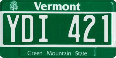 VT license plate YDI421