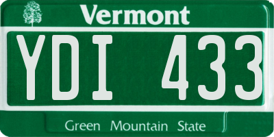 VT license plate YDI433
