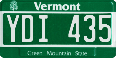 VT license plate YDI435