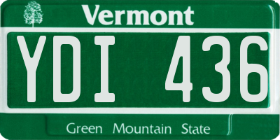 VT license plate YDI436