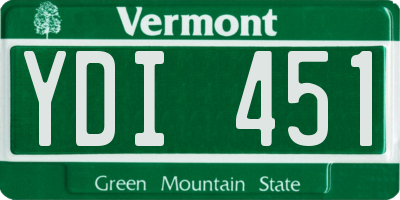 VT license plate YDI451