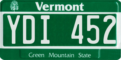 VT license plate YDI452