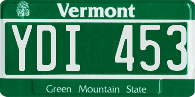 VT license plate YDI453