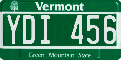 VT license plate YDI456