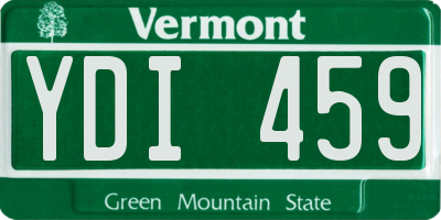 VT license plate YDI459
