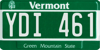 VT license plate YDI461