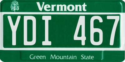 VT license plate YDI467