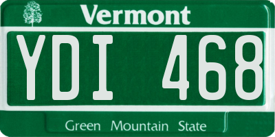 VT license plate YDI468